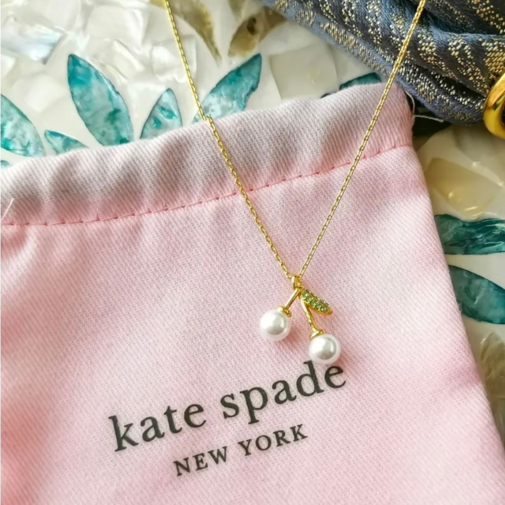 Kate spades ♠️ Cherie cherry gold pendant necklace - Picture 2 of 3